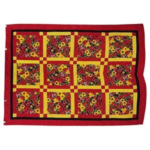 Handcrafted Floral Country Farmhouse Patchwork‎ Wall Hanging Lap Blanket Quilt